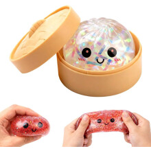 (White, -) 4Pcs Squishies Boulettes Chatoyantes – Balles Anti-Stress Colorées avec Panier Vapeur