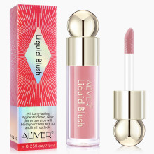 (02 HAPPY) Blush líquido, de longa duração, à prova d'água e de longa duração, blush fosco de cinco cores 7,5ml/caixa