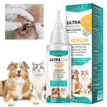 Solução de limpeza de orelhas de animais de estimação para remover cera e ácaros de orelha 50ml
