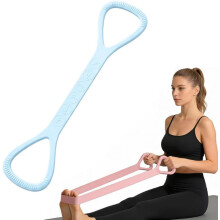 (Blue, -) Bande Résistance Figure 8 avec Poignées – Silicone Bras & Épaules, 9 kg