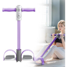 (Purple, Bold 6 Tubes) Bande Résistance Pédalier 6 Tubes – Tension Manuelle Abdos, Taille, Bras, Jambe