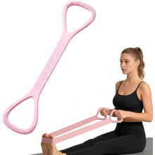 (Pink, -) Bande Résistance Figure 8 avec Poignées – Silicone Bras & Épaules, 9 kg