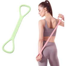 (Green, -) Bandes Exercice Silicone Figure 8 Femmes – Cordes Élastiques pour Yoga, Pilates & Étirement