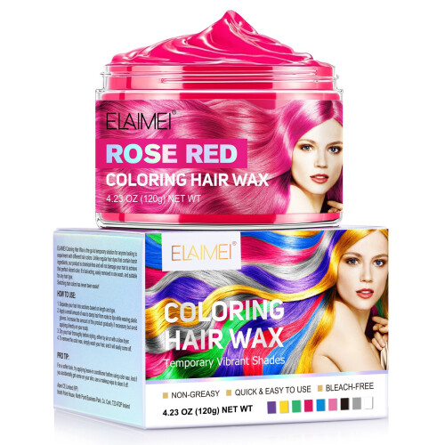 (Rose red) Lama de cabelo colorida Lama de cabelo multicolorida