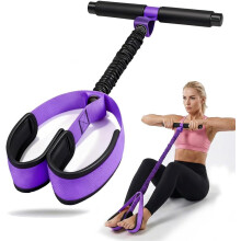 (Purple, -) Banda resistencia pedal duradera entrenamiento cuerpo completo core abdominales piernas glúteos hogar