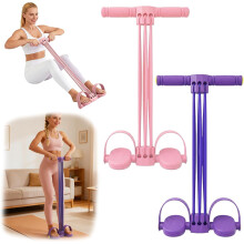 (Pink+Purple, -) Bande Résistance Pédalier Caoutchouc Naturel 6 Tubes – Étirement Abdos, Taille, Jambes