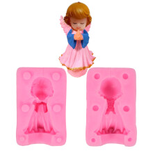 (Girl) 3D Angel Girl Boy Candle Silicone Mold Lollipop Soap Mold Drop Mold Baking Cake Silicone Mold Candle Making Body Mold