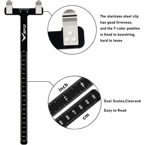 Archery T-Ruler, Ruler, Composite Recurve Bowstring Measurement, Stop Ruler, Caliper, Adjustment Tool