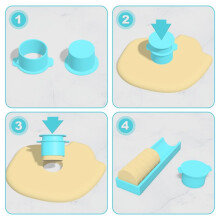 6 PCS Cake Mold Set with Tray, Heart Square Cloud Oval Round 3D Printed Cake Cutter and Pusher, Baking Molds