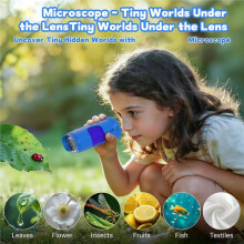 1000X Handheld Microscope for Kids, Pocket Digital Microscope 1080P 2.0'' IPS Screen, Photo Video STEM Toy Gift