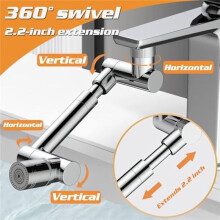 Swivel Faucet Extender Bathroom Sink with Guard Strainer Robot Arm Extension Faucet 1440 Robot Arm Faucet