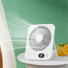 Otlonpe 6.5" Portable Desk Fan, Rechargeable & USB Powered, Quiet Personal Fan with 5 Speeds for Home, Office & Travel