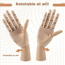 Wood Artist Drawing Manikin Articulated Mannequin with Wooden Flexible Fingers 10 inch Right Hand