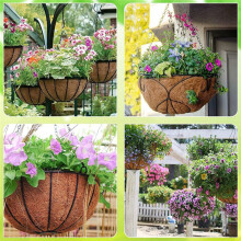 6 Piezas de Revestimiento de  Redondo Cesta de Fibra de  Natural Revestimiento de Reemplazo de  para Cestas Colgantes Macetas Flores