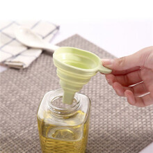 2X Novelty Silicone Folding Funnel Telescopic Long Collapsible Style Funnels for Household Liquid Dispensing Green
