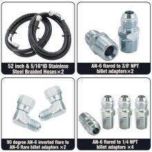 6AN Transmission Cooler Hose Fitting Kit for Chevy Replace 700R4/ TH350/ TH400/ NP-700RTL