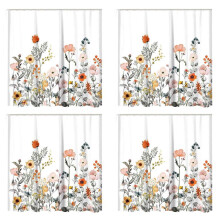 Blumenduschvorhang mit 48 Haken Aquarell Botanical Flowers Dekorativer Badvorhang Modernes Badezimmerzubehör