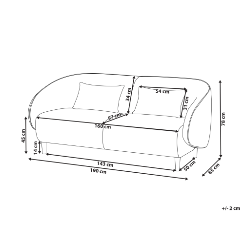 Beliani Sofa UMEA Fabric Light Beige 2