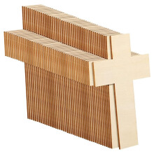 100-Pack Unfinished Wooden Crosses for DIY Projects, Church Decorations, and Home Ornaments, 11 X 7 cm