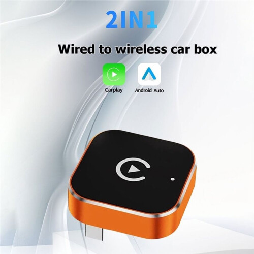 Dongle CarPlay  2 In 1 da Cablato A Wireless, Adattatore per Android Auto Wireless,  5.2, USB, Collega e Utilizza, Arancione 2