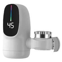 Instant Hot Water Heater Faucet Electric Tankless for Kitchen Fast Heating Tap with Temperature Display 2pc EU Plug