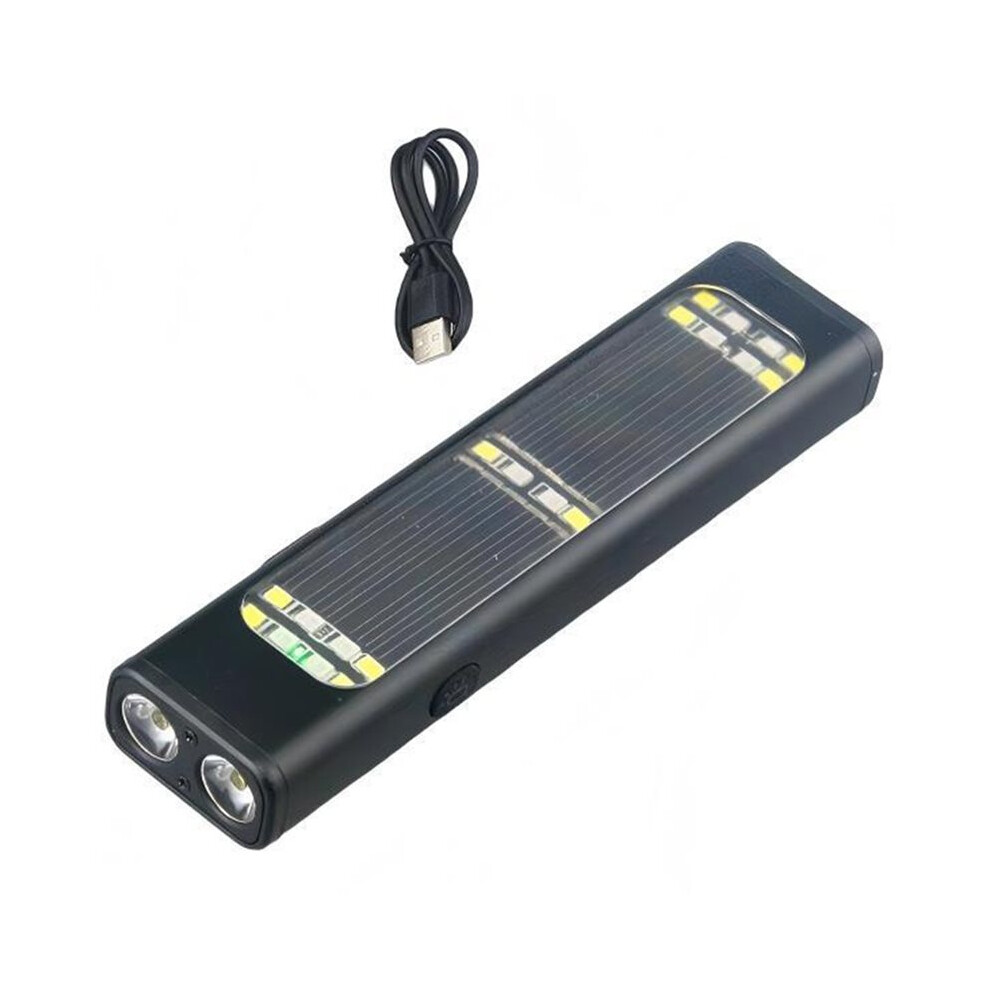 Led Torch Solar-Powered Flash With Magnet Tail,8 Modes Clip Lamp For Outdoor Camping Emergency Lantern Light 6033652604245