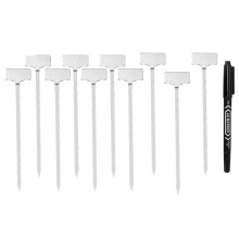 Marcadores de Plantas em Aço Inoxidável 304, 10 Estacas de Metal Impermeáveis com Caneta Marcadora, Marcadores de Jardim de 32,4 cm (12,75")