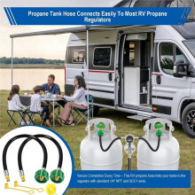 15" RV Propane Hose with 1/4"Male NPT & Qcc1/Typel,Propane Hose - RV Propane Regulator 2 Tank Hoses,RV Propane Tank Hose
