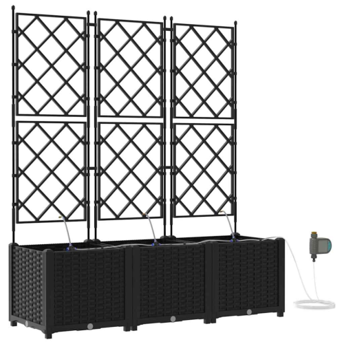 VidaXL vidaXL Garden Planter 3 pcs Black Plastic 1