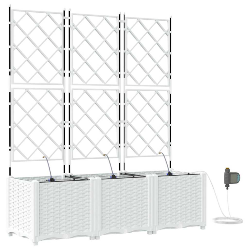 VidaXL vidaXL Garden Planter 3 pcs White Plastic 1