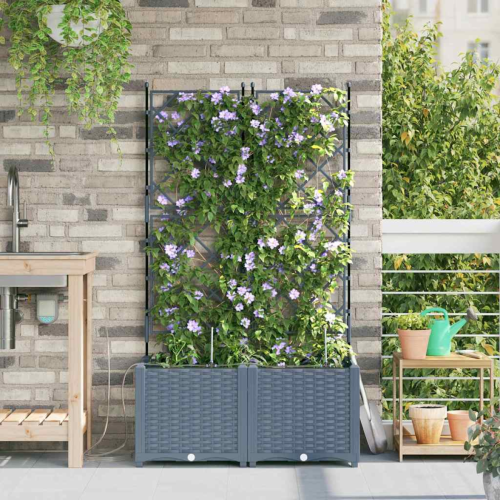 VidaXL vidaXL Garden Planter 2 pcs LiGht Grey Plastic 2