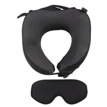 Oreiller de pour Longs Vols en Avion, avec Sangle de Tête et Masque de Sommeil 3D Profilé, Oreiller Cervical pour Voiture