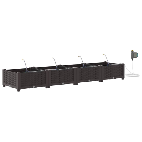 VidaXL vidaXL Garden Planter 4 pcs Brown Plastic 1