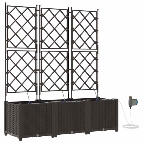 VidaXL vidaXL Garden Planter 3 pcs Brown Plastic 1