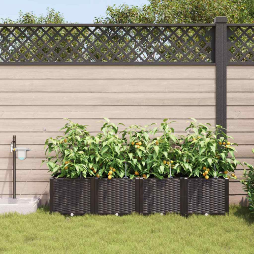 VidaXL vidaXL Garden Planter 4 pcs Brown Plastic 2