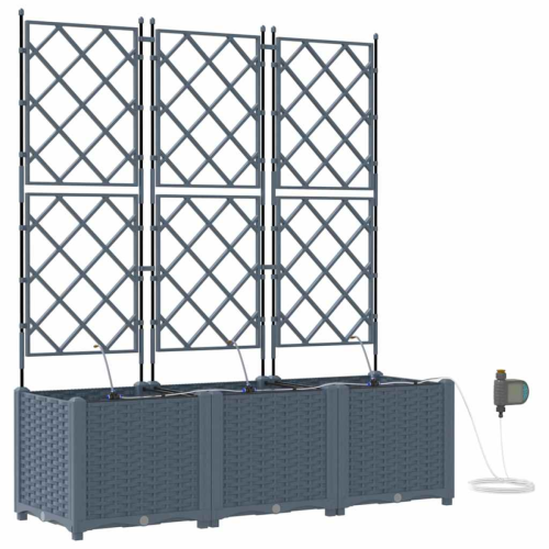 VidaXL vidaXL Garden Planter 3 pcs LiGht Grey Plastic 1