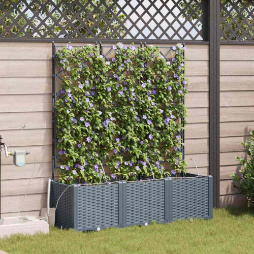 VidaXL vidaXL Garden Planter 3 pcs LiGht Grey Plastic 2