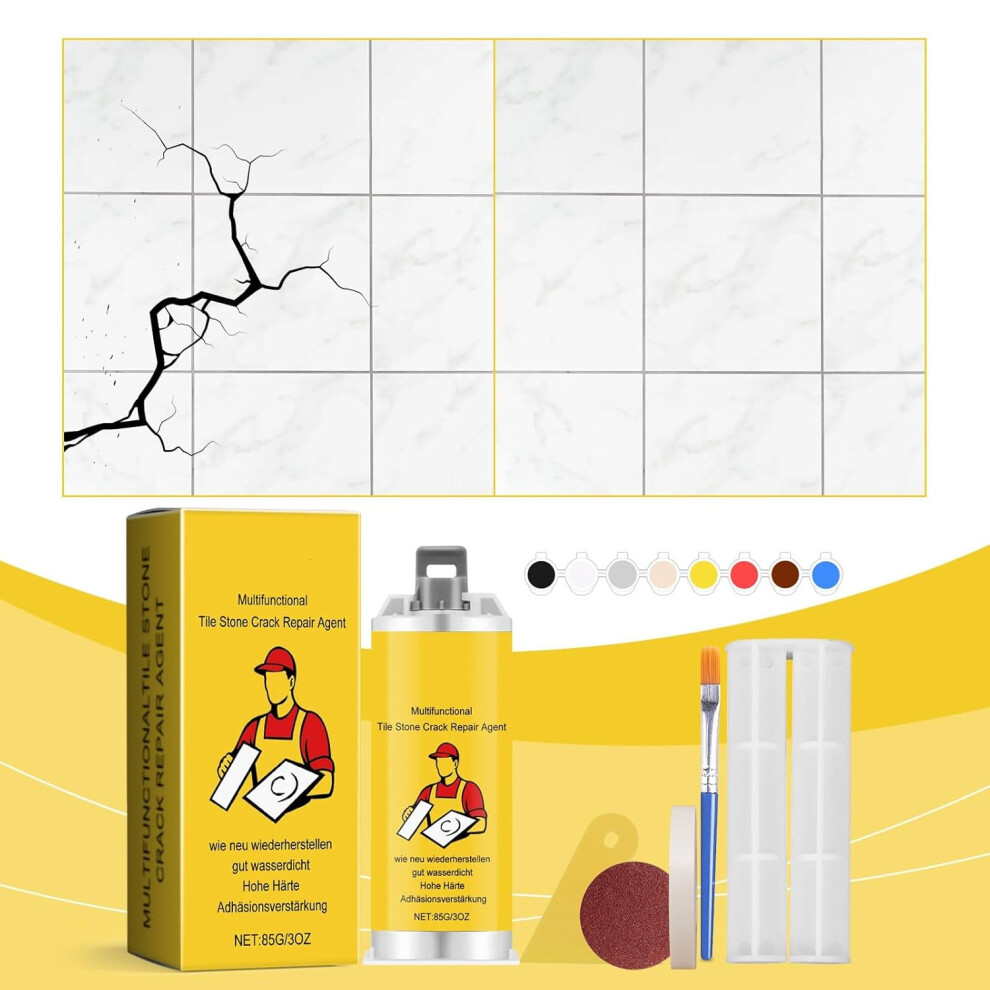 (2 Set, -) Quick-Drying Tile Repair Glue, Multifunctional Marble & Granite Crack Repair Diy Kit 5437707009121