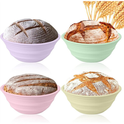 1set /4Pcs Fermentation Basket Home Oven Baking Dough Fermentation Bowl Folding High Temperature,Large Capacity