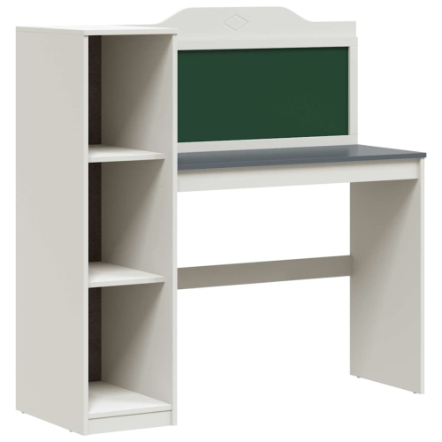 VidaXL vidaXL Desk with Open Storage and Chalkboard ROROS White and Grey 1