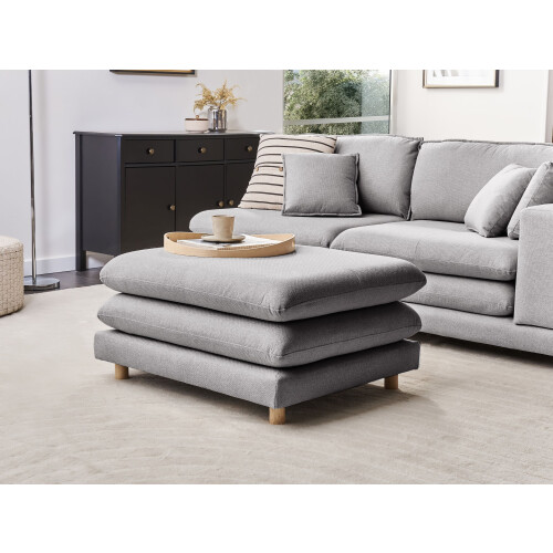 Beliani Ottoman HEDEN Fabric Grey 1