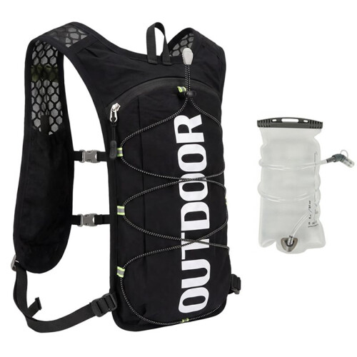 Running Hydration Vest with 1.5L Hydration Bladders Reflective Running Backpack Breathable Light Running Vest Black 1