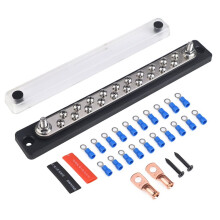 1 Set Car Terminal Block, for RV and Yacht Busbar 20 Way Busbar Set 12-36V 150A High Current, for Truck Boat RV Marine