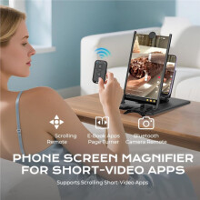 12" Screen Magnifier with Remote 3D HD Phone Amplifier Projector Screen for Movie Gaming Video Smartphones