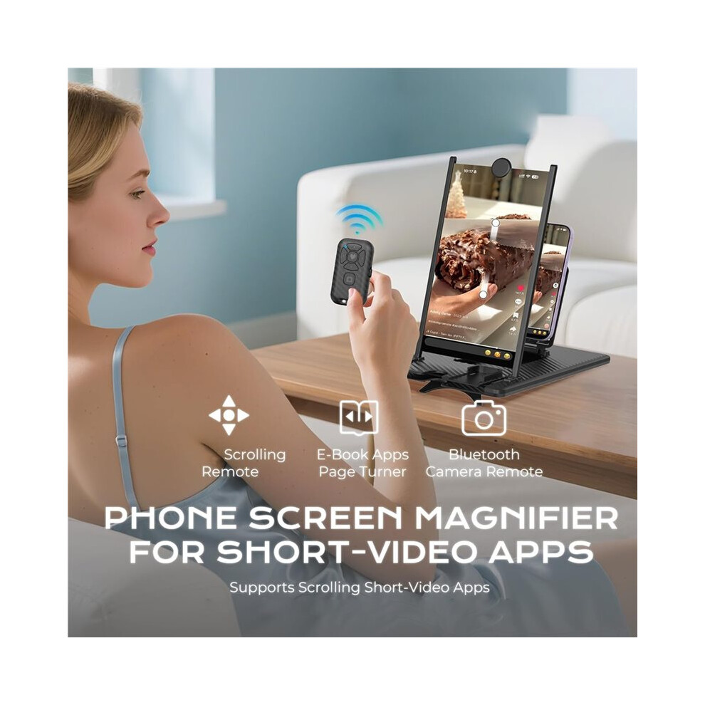 12" Screen Magnifier With Remote 3D Hd Phone Amplifier Projector Screen For Movie Gaming Video Smartphones 4712858677520