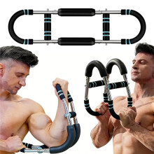 Twister Arm Trainer met Verstelbare (40 Kg), 4 Veren, Antislip Handgrepen - Borsttrainer Apparatuur Zwart Blauw