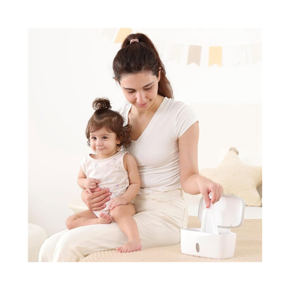 Wipes Dispenser with Weighted Plate, Perfect Pull Baby Wipe Holder, Refillable Wipe Container, Keeps Wipes Freshs