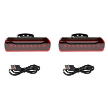 2X 1200MAh LED Taillight Bicycle Rechargeable Rear Light Bicycle Safety Warning Light Bike Rear Tail Light