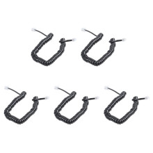 5pcs 9.3 Inch Black RJ9 Telephone Phone Modem Coil Cord Cable
