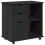 VidaXL vidaXL Rolling Cabinet Black 63.5 x 39 x 65.5 cm Solid Pine Wood 2